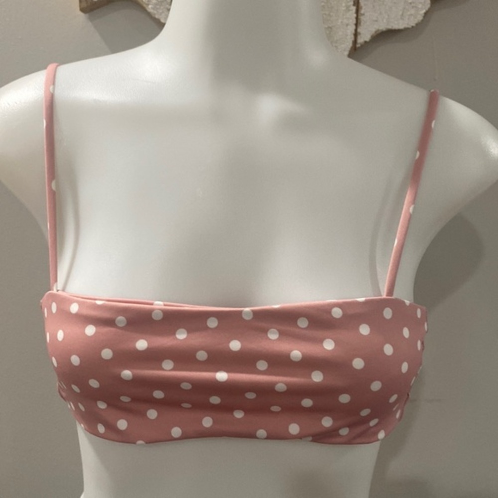 NWOT! Skin by Same Pink Polka Dot‎ Bikini Top